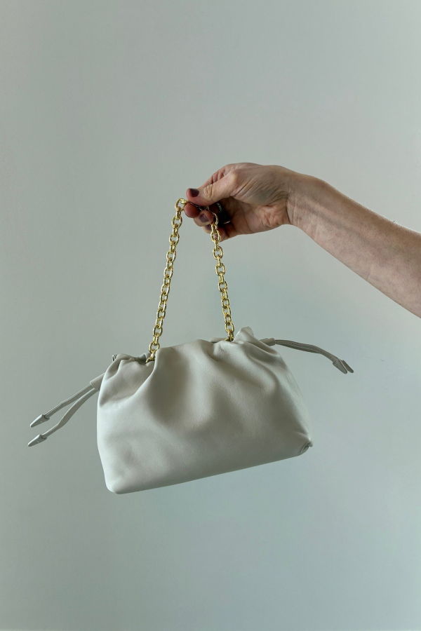 STUDIO AMELIA Alexandra Petite Drawstring Bag - Stone