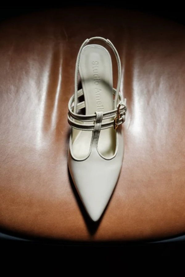 STUDIO AMELIA Alto 50 Slingback Heels - Cream