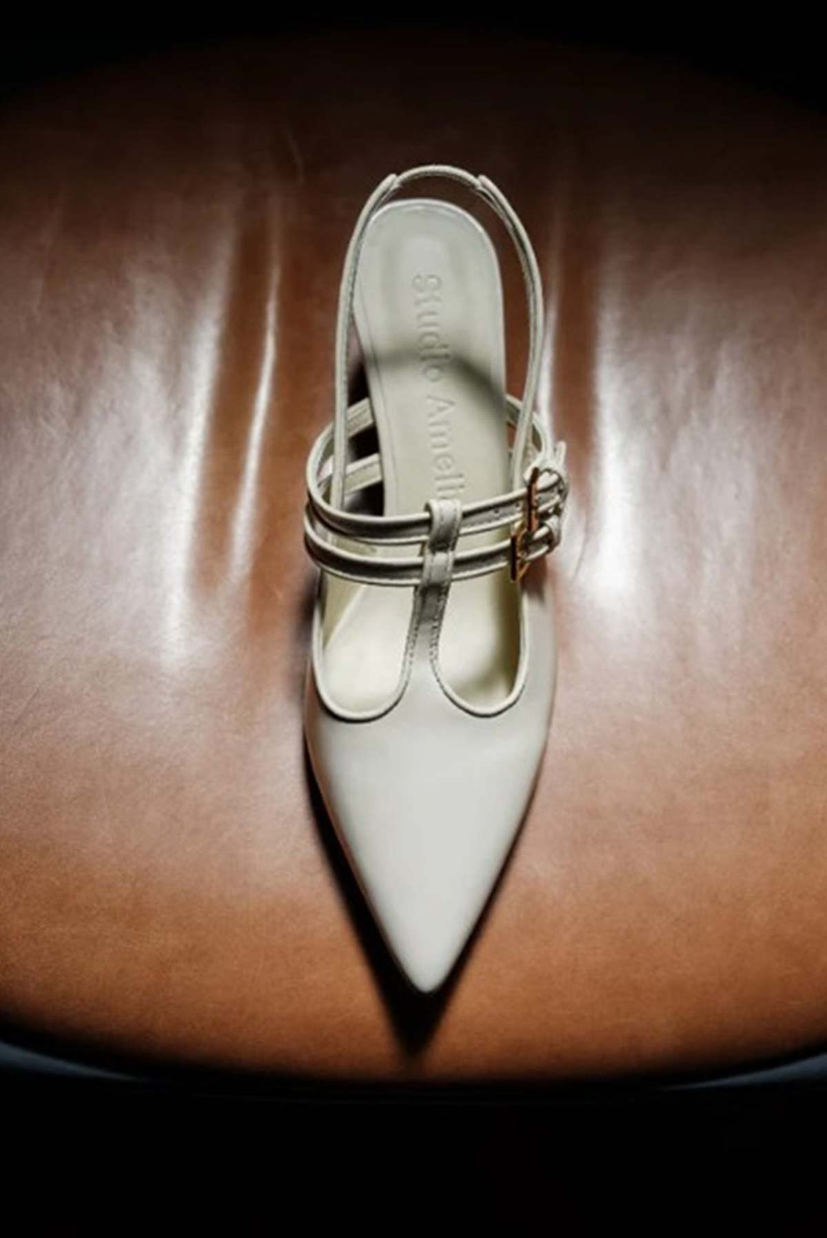 STUDIO AMELIA Alto 50 Slingback Heels - Cream - Image 1 of 8