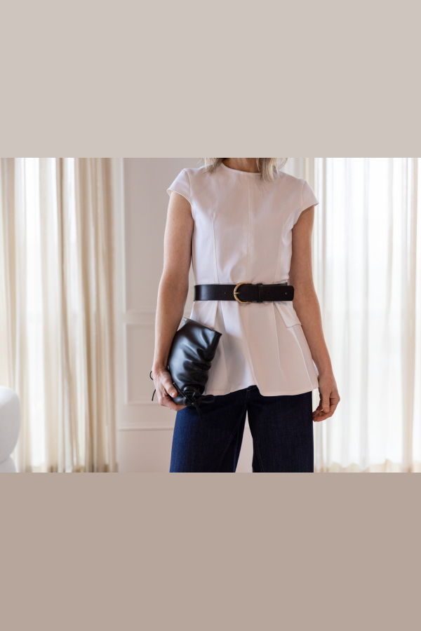 STUDIO AMELIA Ruched Clutch Handbag - Black