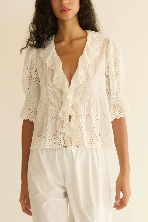 DÔEN Henri Top - Salt Eyelet