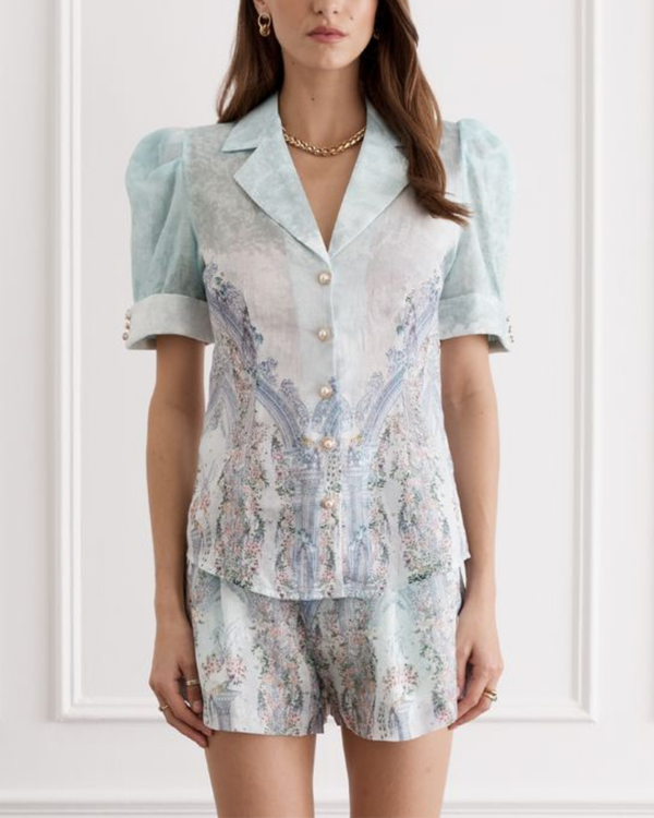 AQUA BLU Jolene Shirt - Triomphe Print