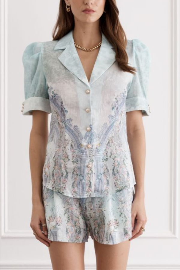 AQUA BLU Jolene Shirt - Triomphe Print