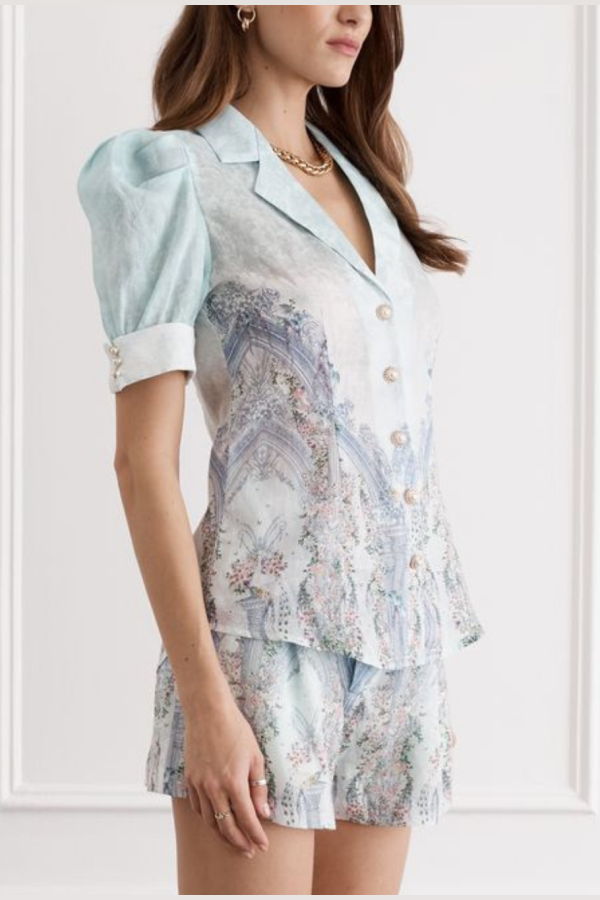 AQUA BLU Jolene Shirt - Triomphe Print
