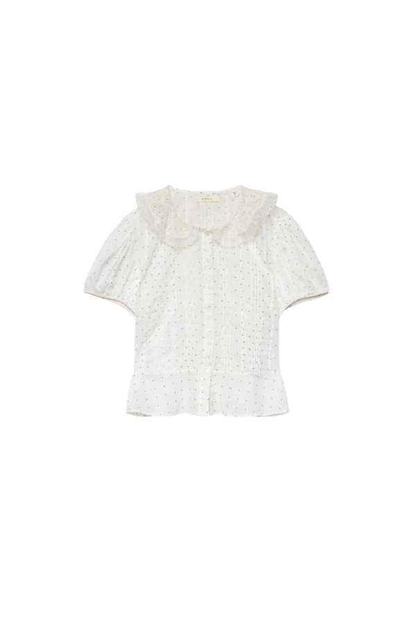 DÔEN Oleta Top - Salt Flock Dot