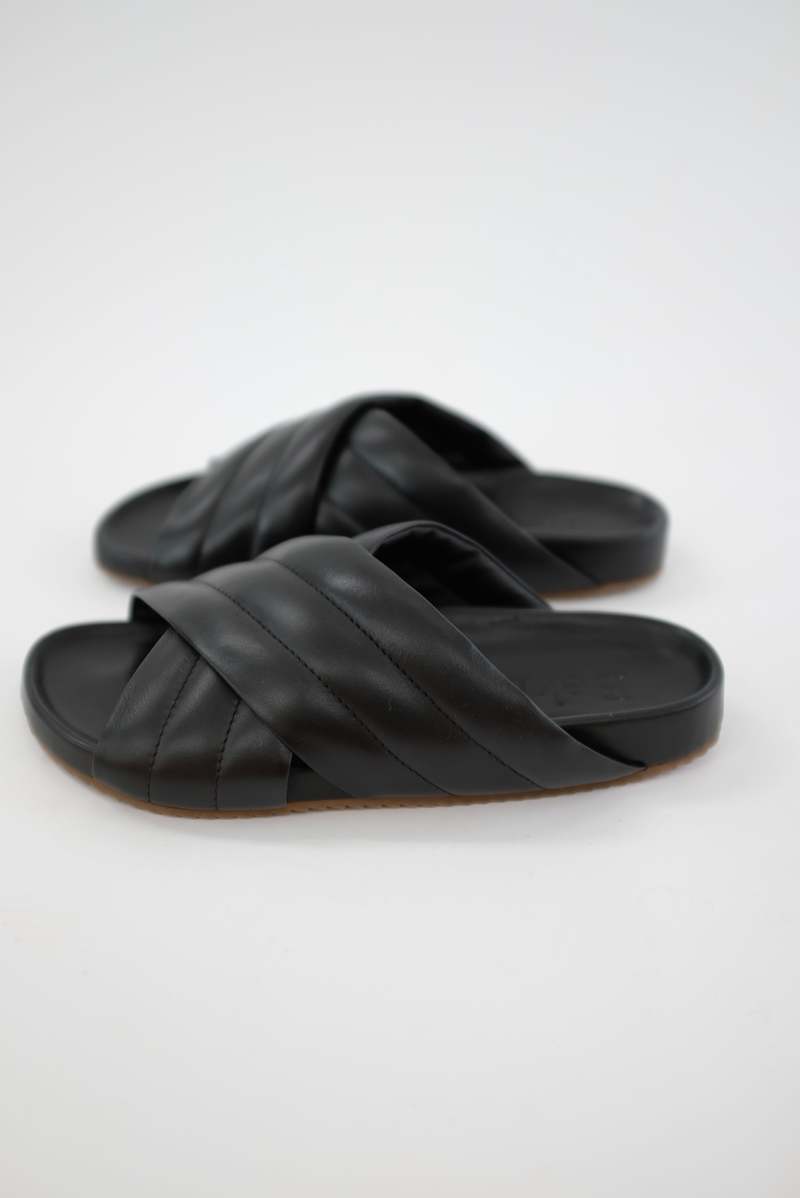 Beklina Gubi Cross Slide Sandals - Black