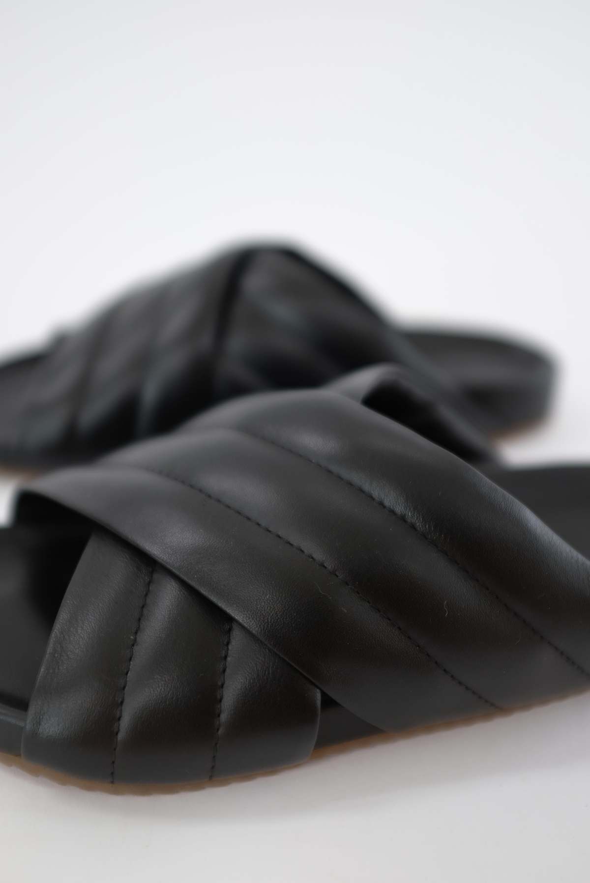 Beklina Gubi Cross Slide Sandals - Black - Image 4 of 9