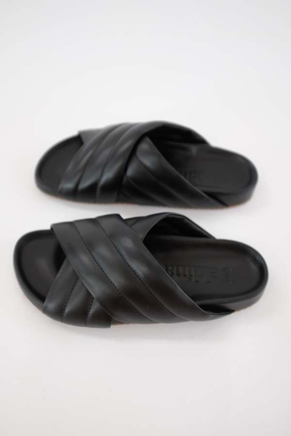Beklina Gubi Cross Slide Sandals - Black