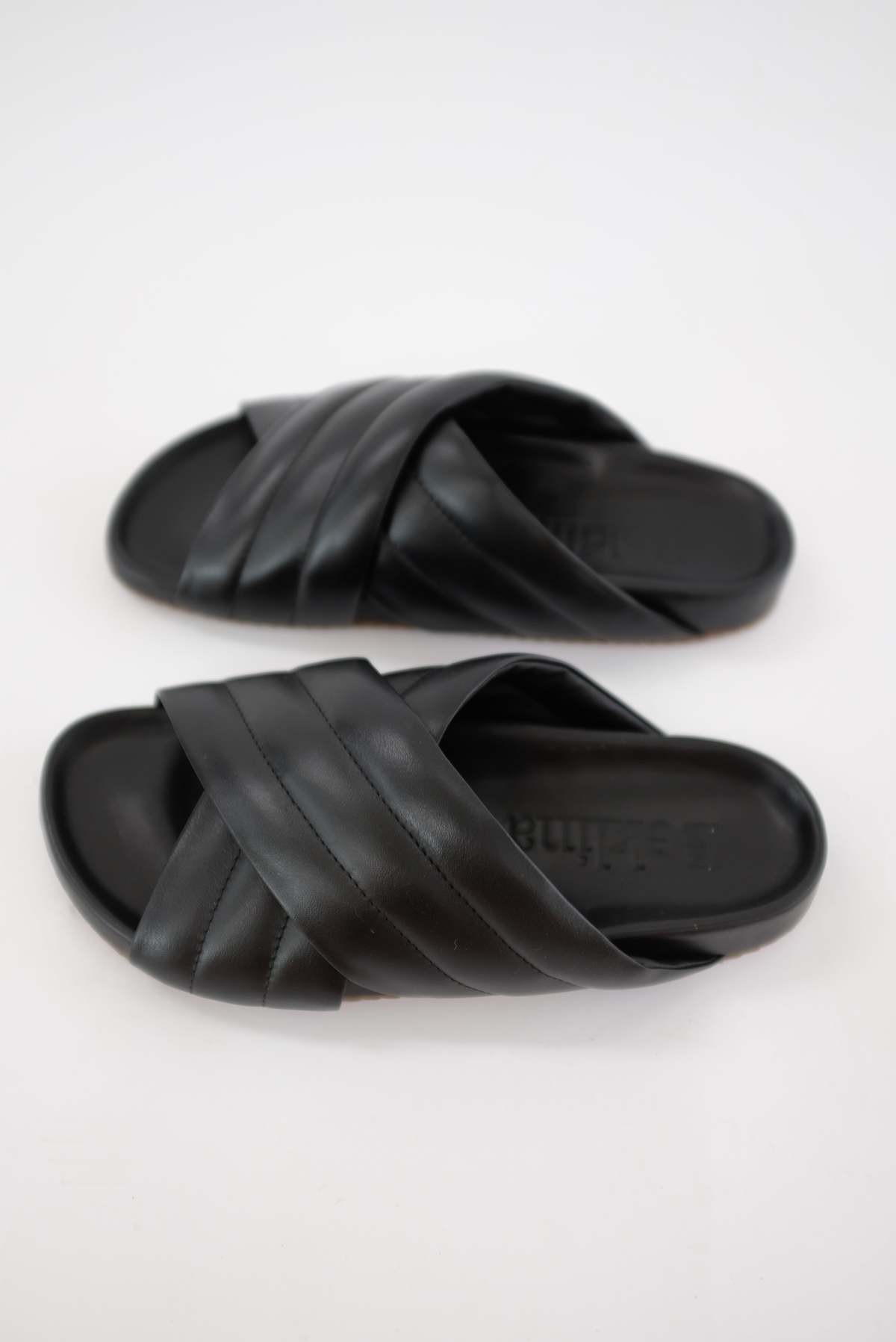 Beklina Gubi Cross Slide Sandals - Black - Image 5 of 9