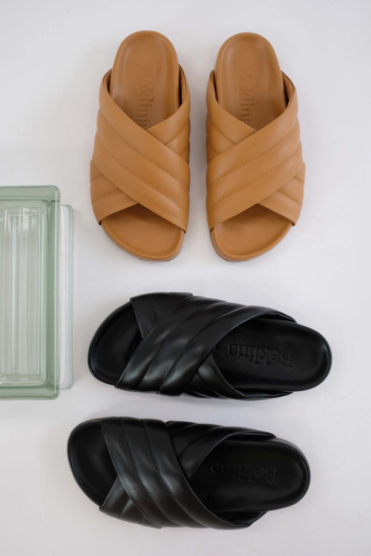 Beklina Gubi Cross Slide Sandals - Black - Image 9 of 9