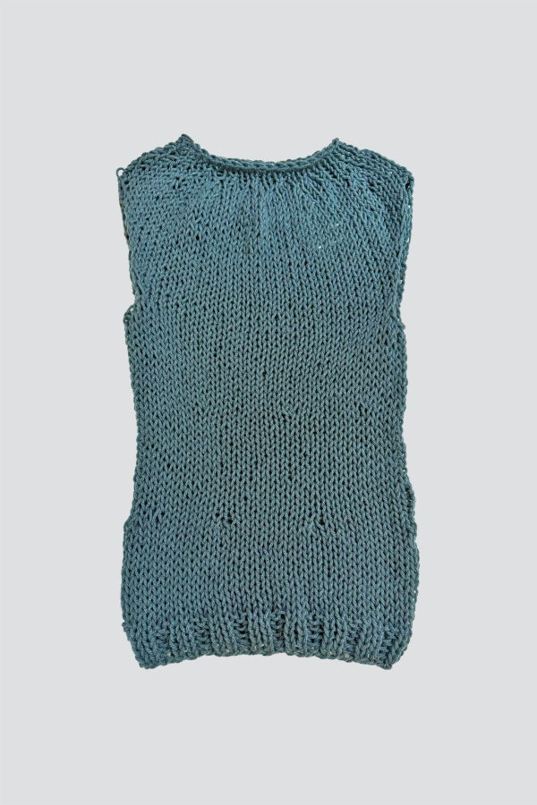 Synph17 Blue Knit Short Sleeve Top