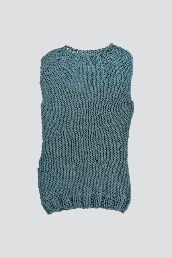 Synph17 Blue Knit Short Sleeve Top