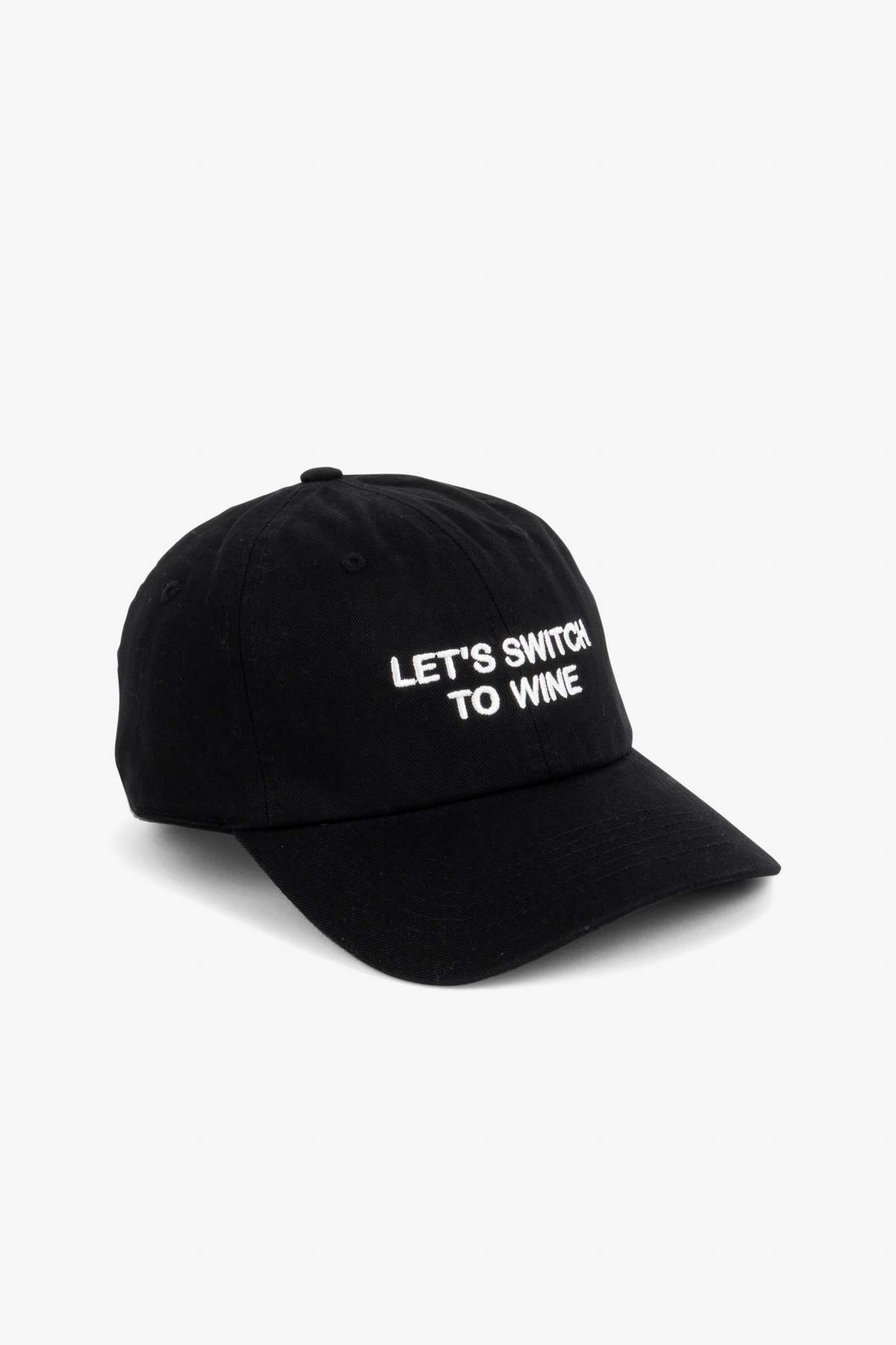 "INTENTIONALLY __________." Let's Switch to Wine Dad Cap - Black - Image 7 of 14