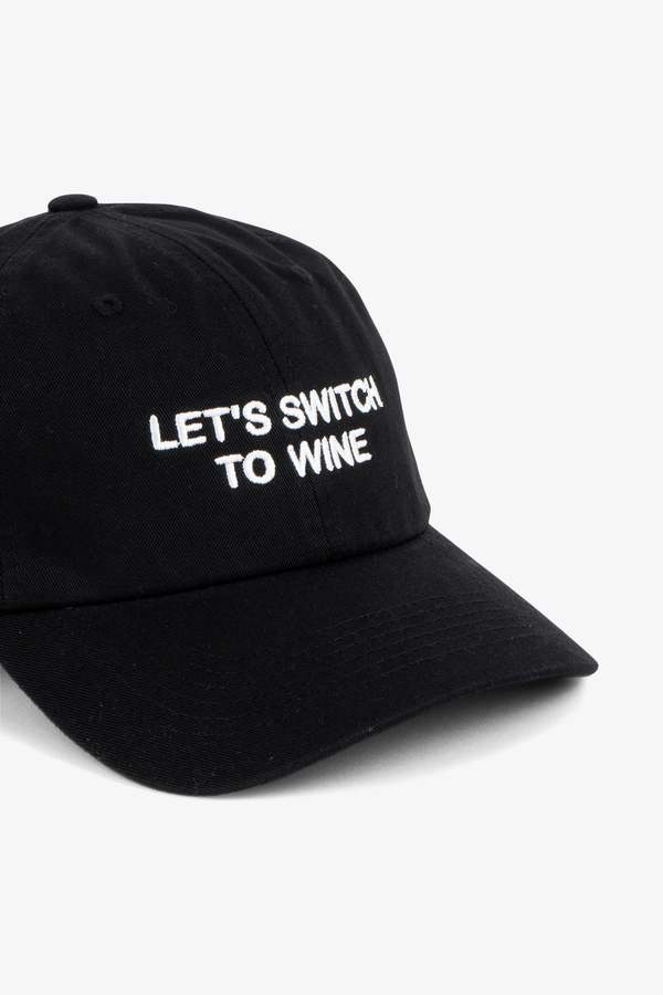 "INTENTIONALLY __________." Let's Switch to Wine Dad Cap - Black