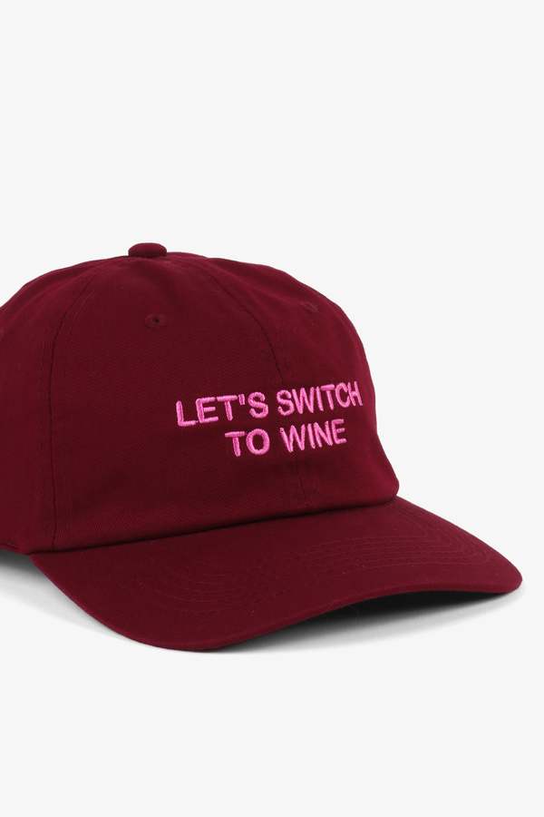 "INTENTIONALLY __________." Let's Switch to Wine Dad Cap - Black