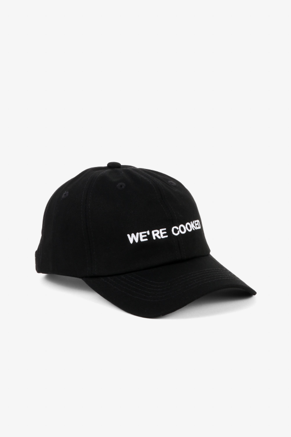 "INTENTIONALLY __________." WE'RE COOKED Dad Cap - Black White