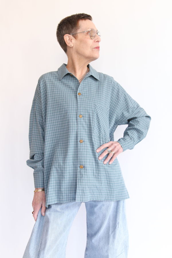 Dopple & Scent Dobby Check Oversized Shirt