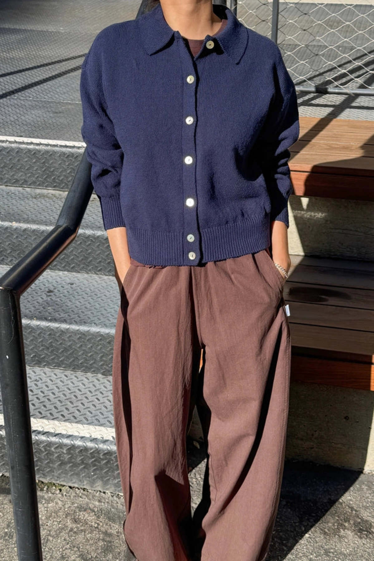 Le Bon Shoppe The Club Cardigan - Navy - Image 3 of 3