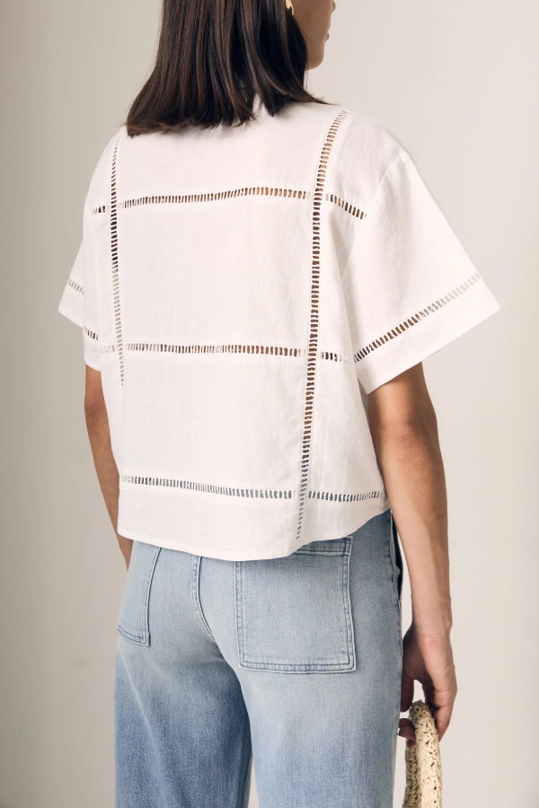 Le Jean Linen Eyelet Shirt