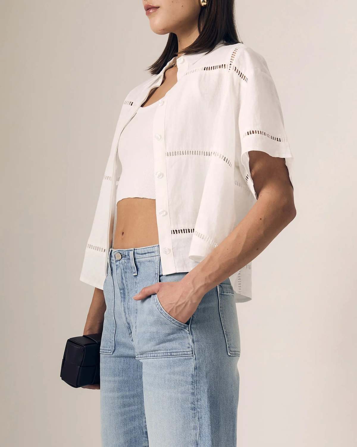 Le Jean Linen Eyelet Shirt - Image 3 of 3