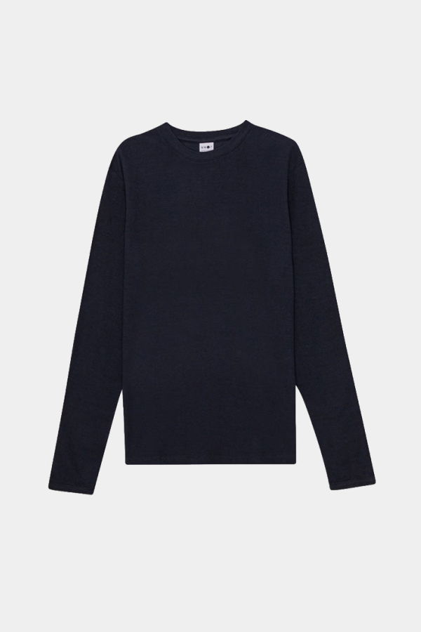 NN07 Clive Waffle Knit T-Shirt - Navy Blue