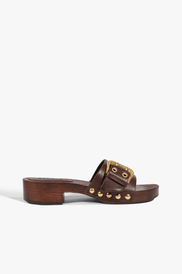 Schutz Irie Low Block Heel Sandals - Taupe