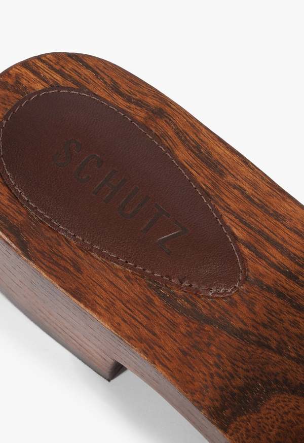 Schutz Irie Low Block Heel Sandals - Taupe