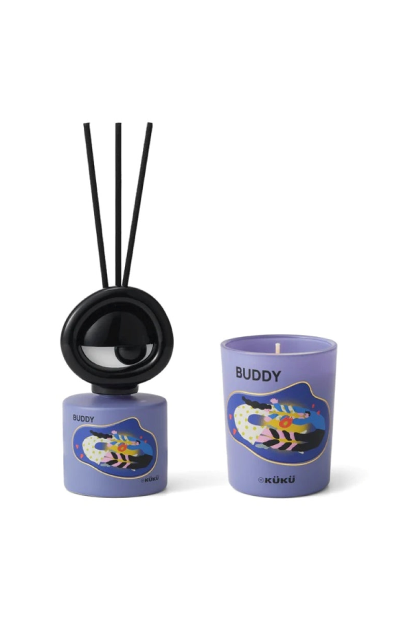 Intent Studio Big Eye Buddy (Cassis) Scented Candle & Fragrance Diffuser Gift Set