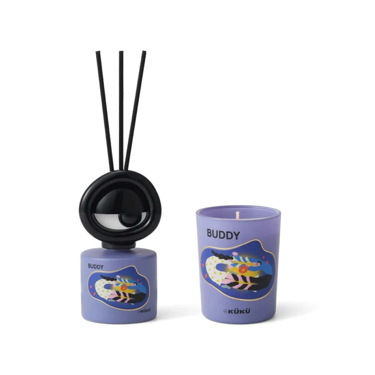 Intent Studio Big Eye Buddy (Cassis) Scented Candle & Fragrance Diffuser Gift Set - Image 2 of 4