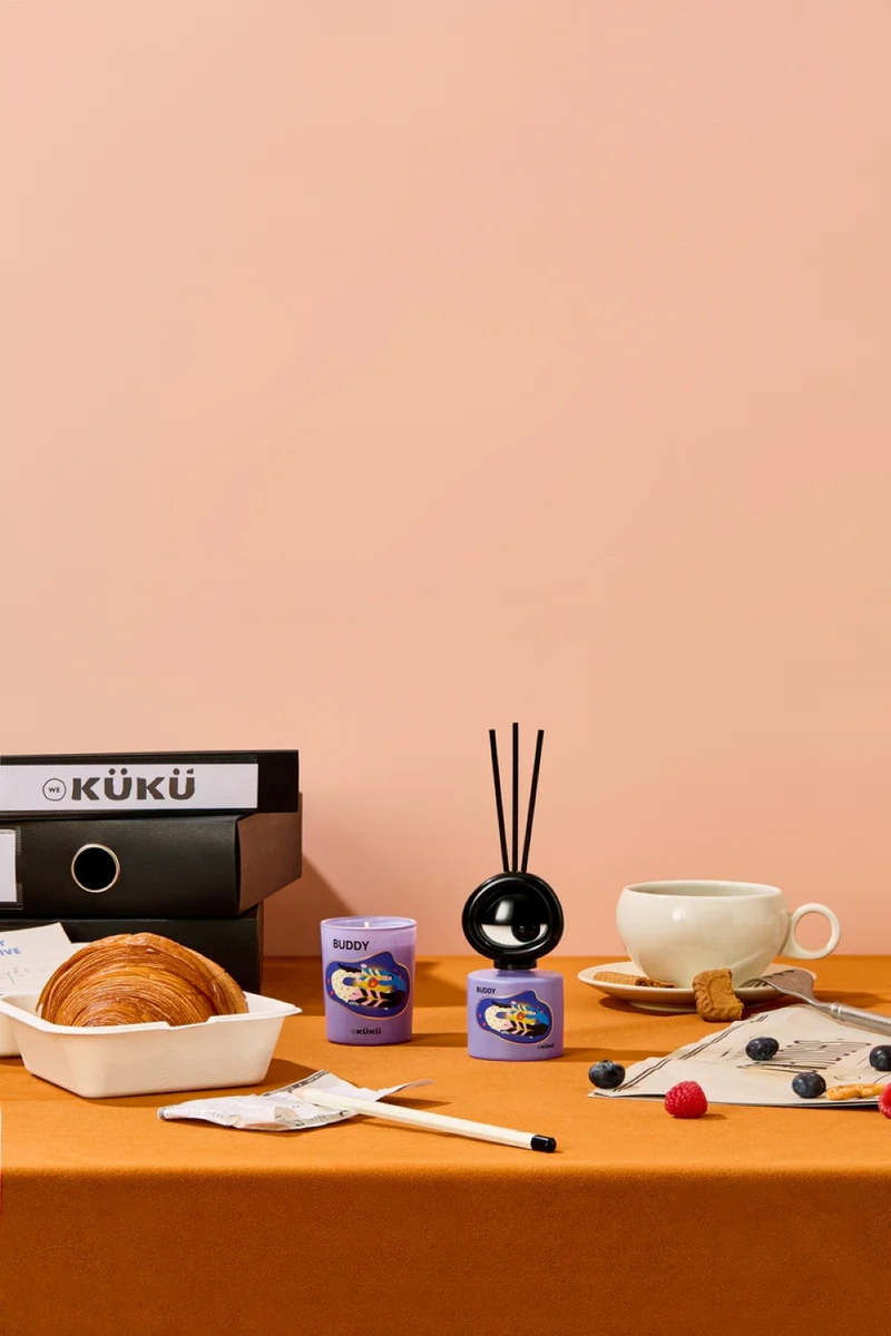 Intent Studio Big Eye Buddy (Cassis) Scented Candle & Fragrance Diffuser Gift Set