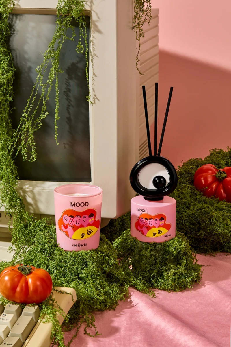Intent Studio Big Eye Scented Candle & Fragrance Diffuser - Mood (Tomato Leaves)