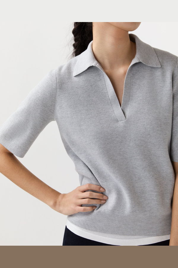 Ann Mashburn Alison Sweater Top - Heather Grey