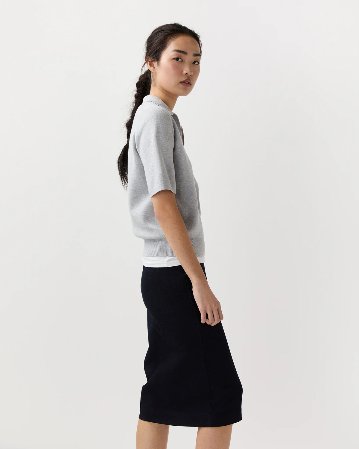 Ann Mashburn Alison Sweater Top - Heather Grey - Image 4 of 5