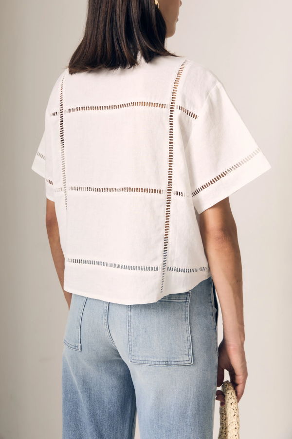 Le Jean Linen Eyelet Shirt