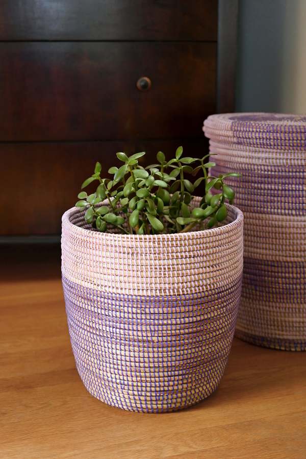 African Modern Lavender & Purple Bath Bin Basket