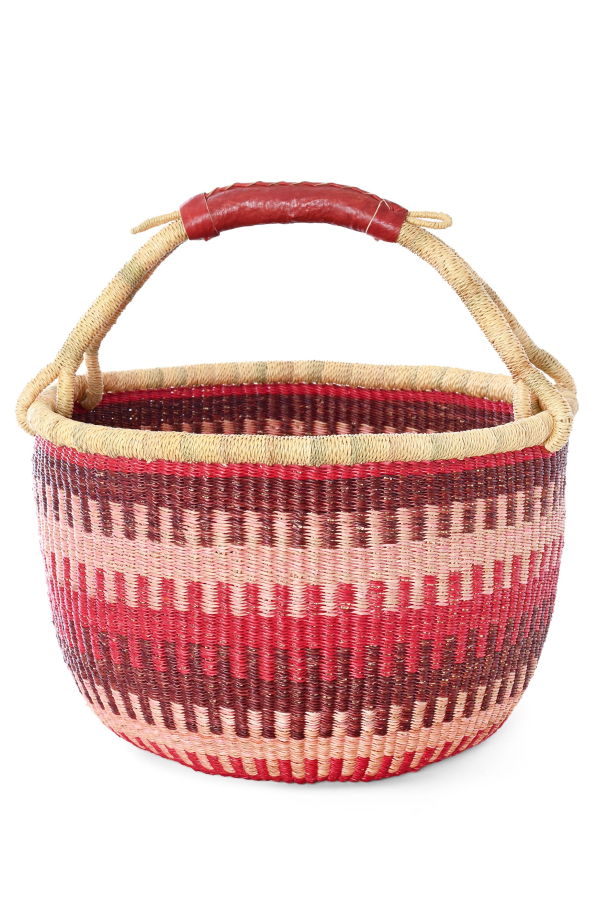 African Modern Primrose Patterned Bolga Basket