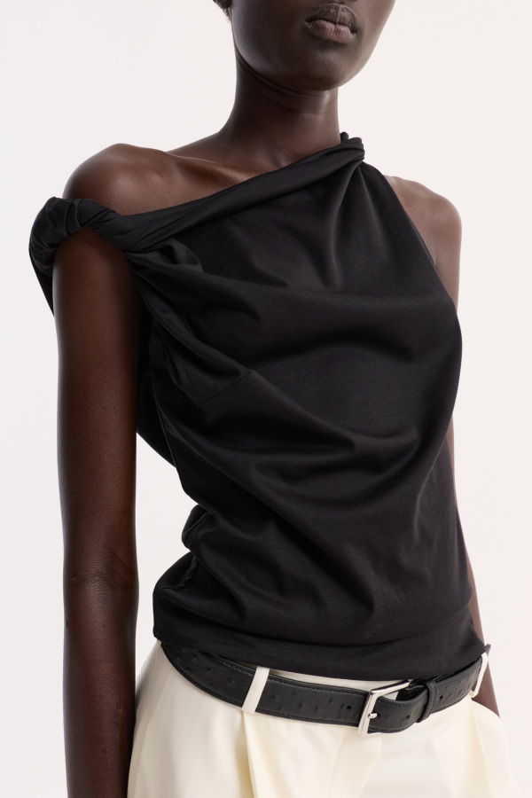 Rohe Sculptural Top in Cotton Silk - Black