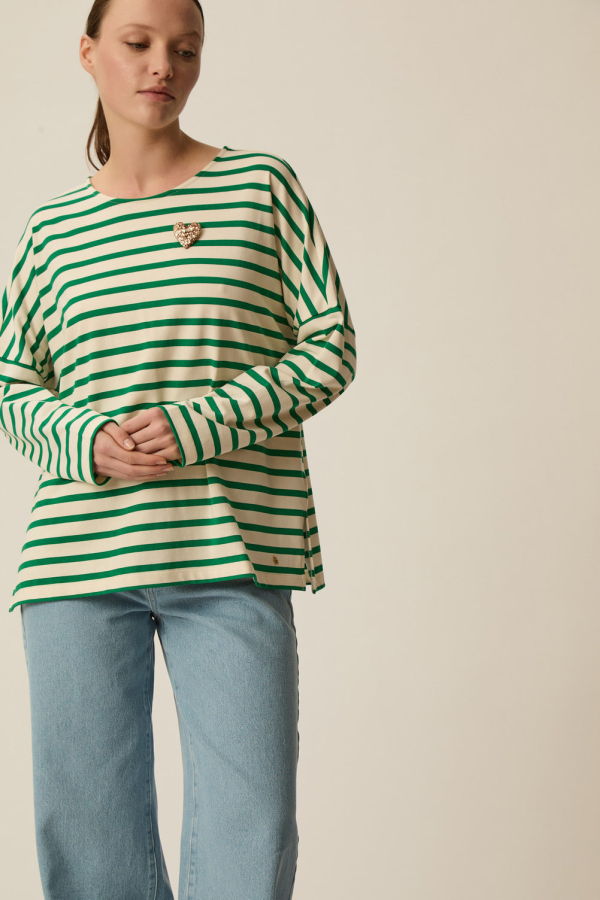 Des Petits Hauts Filly Striped Long Sleeve Tee