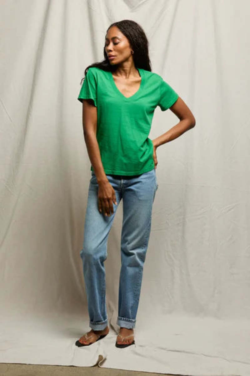 Perfect White Tee Hendrix V-Neck Tee - Grass