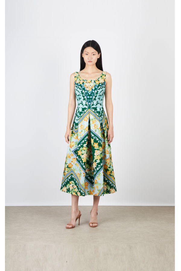Saloni Martine Dress - Bellis Wreath