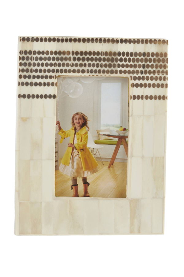Saro Lifestyle Dotted Bone Photo Frame - Ivory