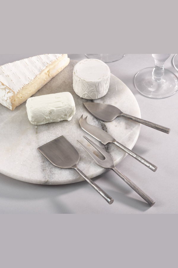 Saro Lifestyle Stainless Steel Cheese Set - Silver