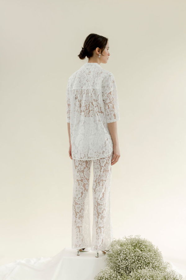 A Bronze Age Lace Romeo Button Down Top