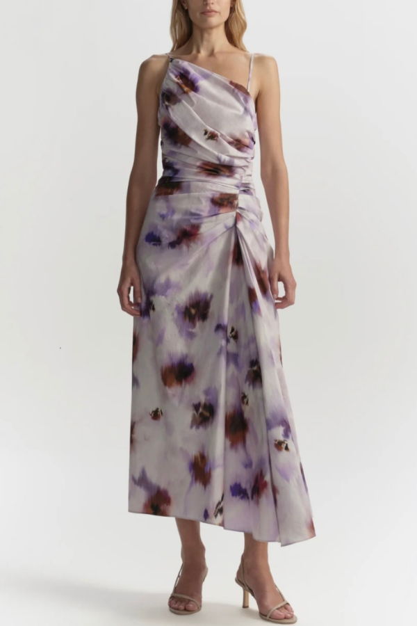 A.L.C. Juno Cotton Midi Dress - Lilac Multi