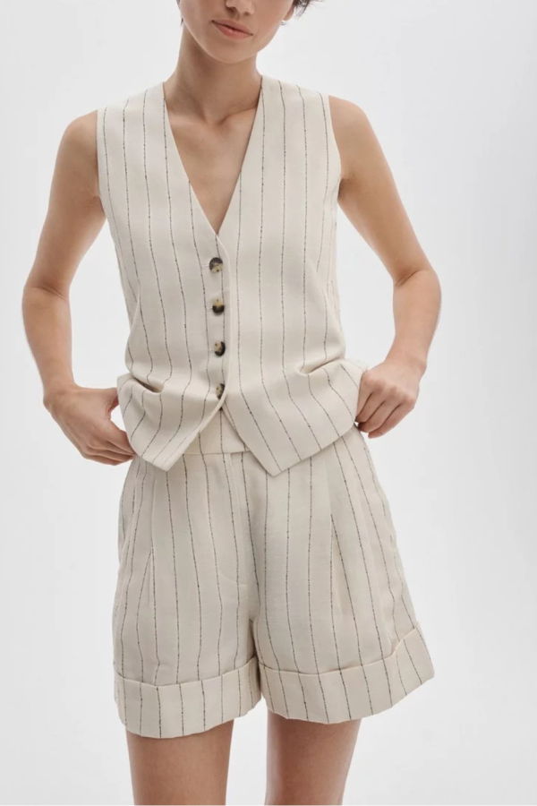Rag & Bone Paulette Stripe Vest - White Stripe