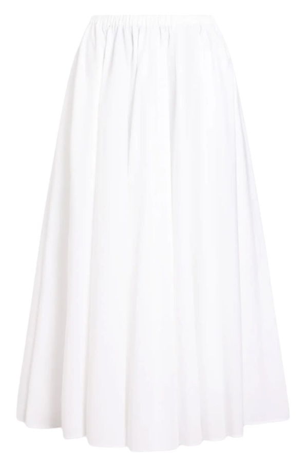 Patou Cotton Midi Skirt - White