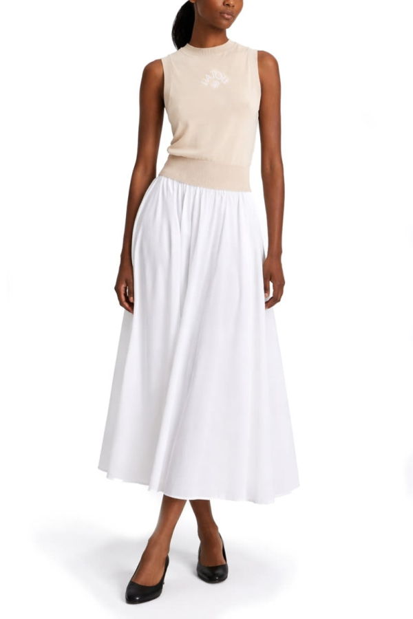 Patou Cotton Midi Skirt - White