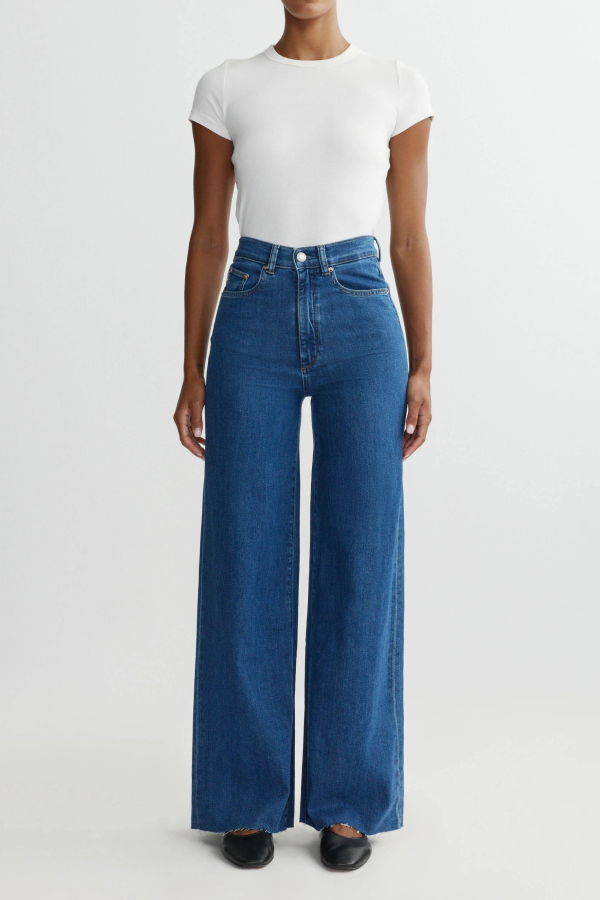 DL 1961 Hepburn Wide Leg High Rise 32" Jeans - North Beach