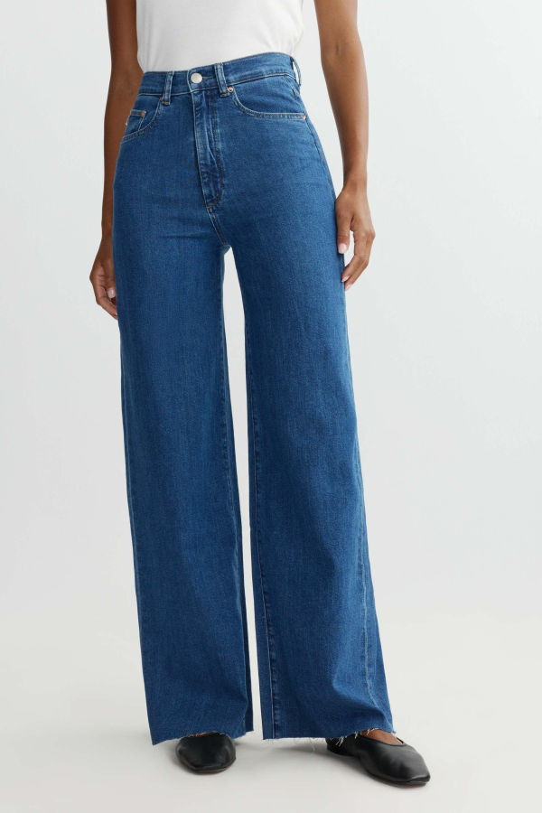 DL 1961 Hepburn Wide Leg High Rise 32" Jeans - North Beach
