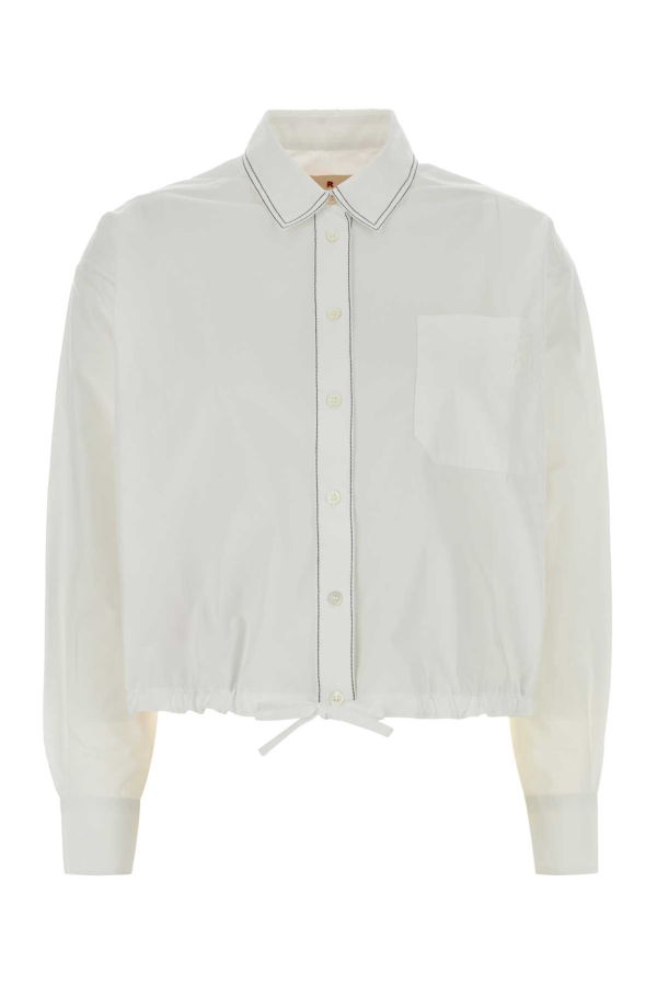 Marni White Poplin Oversize Shirt - Lily White